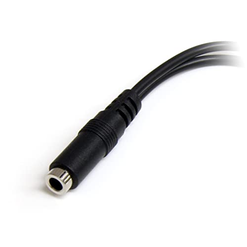 StarTech 3.5mm 4 Position to 2x 3 Position Headset Splitter (MUYHSFMM) | 3.5mm Headset Adapter Cable, Female to Male - size: F/M