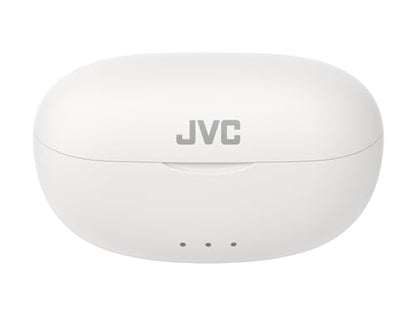 JVC Gumy HAA7T2W True Wireless Earbuds, White | Bluetooth 5.3, 24-Hour Playback, IPX4 Water Resistant, XS/S/M/L Earpieces, Built-in Mic - color: White