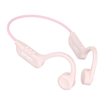 CXK Bone Conduction Earbuds, Open Ear Headphones Bluetooth 6.0, Wireless Headphones 8H Playtime, IPX6 Waterproof Sport Headphones for Sports, Peach - color: Peach