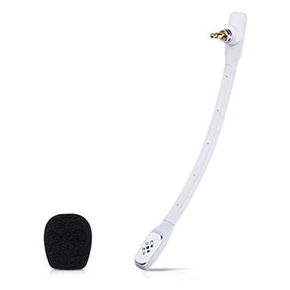 Microphone for Astro A40, A40 TR Gaming Headsets, Detachable 3.5mm, White | Noise Cancellation Mic with Foam Cover, for PS5 PS4 Xbox Series X/S - color: White