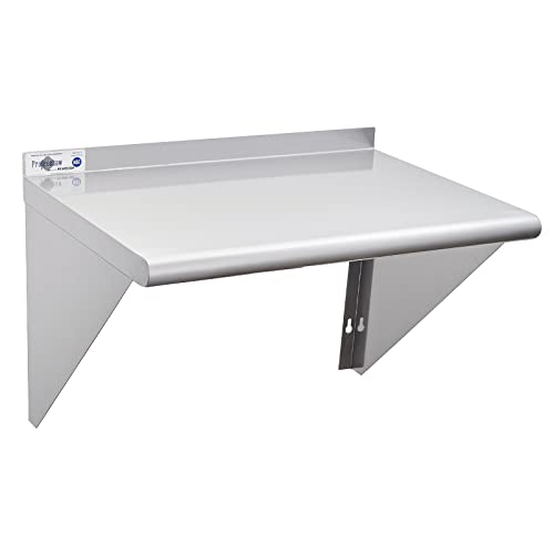 Profeeshaw NSF Stainless Steel Shelf 18” x 24”, Commercial Wall Shelving | 300 lb, Wall Mounted Metal Shelves, with Backsplash and 3 Brackets, for Restaurant, Bar, Utility Room, Kitchen and Garage - size: 18"x24"