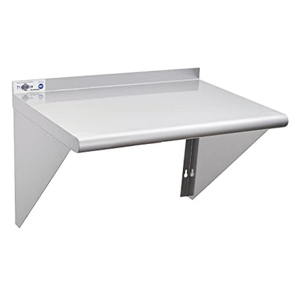 Profeeshaw NSF Stainless Steel Shelf 18” x 24”, Commercial Wall Shelving | 300 lb, Wall Mounted Metal Shelves, with Backsplash and 3 Brackets, for Restaurant, Bar, Utility Room, Kitchen and Garage - size: 18"x24"