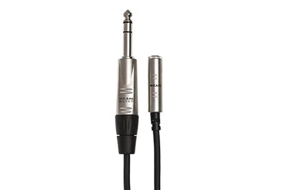 Hosa HXMS-010 Pro Headphone Adaptor Cable, REAN 3.5 Millimeters TRS to 1/4 Inches TRS, 10 Feet