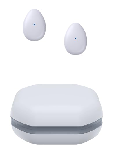 Mini Wireless Bluetooth Earbuds, Tiny Semi in-Ear Headphone Small/Light/Thin for Sleep on Side/Work/Fitness/Run/Drive, Stream Music or Podcasts from iPhone/Android Phones(White Gray) - color: White Gray