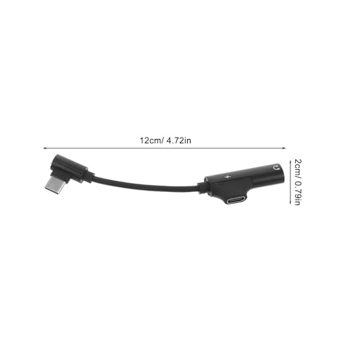 Type-c to 3. 5mm Audio Adapter with Charging Port, USB C to 3. 5mm Dual Headphone and Charging Adapter Cable Splitter Black 4. 72 Inch