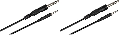 HOSA CMS-103 3.5 mm TRS to 1/4" TRS Stereo Interconnect Cable, 3 Feet (Pack of 2) - size: 1 Count (Pack of 2)
