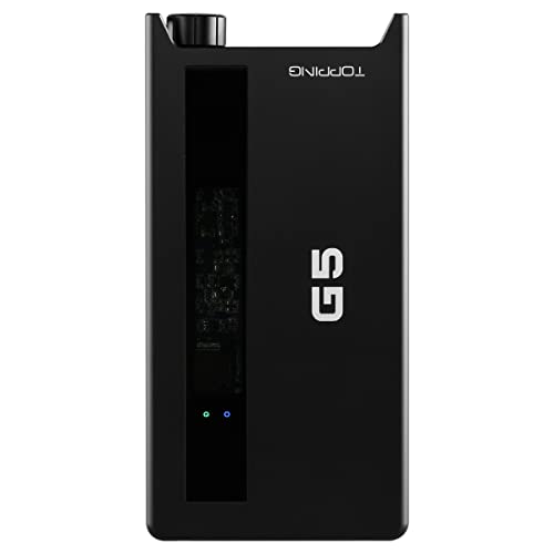 TOPPING G5 Hi-Res Portable DAC and Headphone Amplifier – USB, Bluetooth LDAC, NFCA Amp, ES9068AS DAC, Up to 1200mW Output, for IEMs & High-Impedance Headphones (Black)