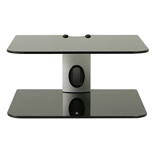 2 Tiers AV Shelf Wall Mount Shelf Black DVD Wall Hanging Bracket Stand for AV Receiver Set-top Boxes/Cable Boxes/Gaming Systems