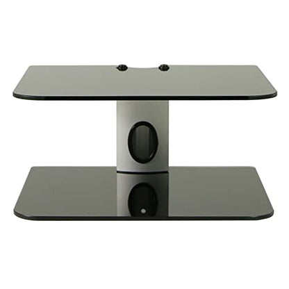 2 Tiers AV Shelf Wall Mount Shelf Black DVD Wall Hanging Bracket Stand for AV Receiver Set-top Boxes/Cable Boxes/Gaming Systems (Sliver)