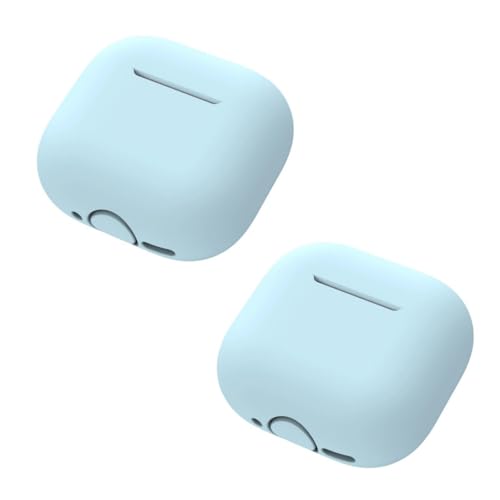 Thin Silicone Cover Effect Design Earbud Case Smooth Charging Silicone Protector for Earbuds Snug Case with Design - color: Blue