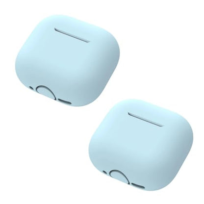Thin Silicone Cover Effect Design Earbud Case Smooth Charging Silicone Protector for Earbuds Snug Case with Design - color: Blue
