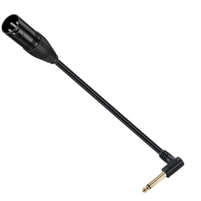 XLR to 1/4 Cable, 90 Degree 6.35mm (1/4 Inch) Mono TS Plug to XLR Male Balanced Microphone Stereo Audio Converter Adapter, 50cm/1.6Feet - color: 6.35mm TS to XLR male