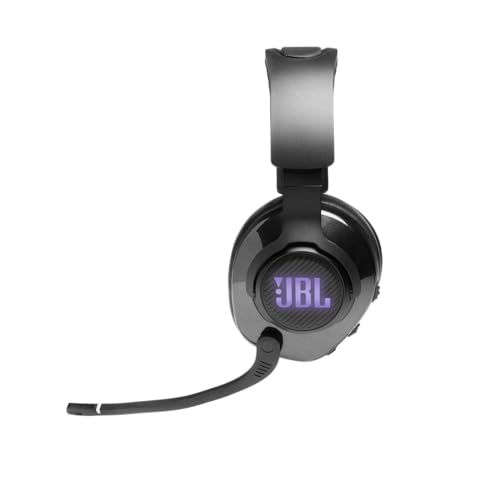 JBL Quantum 400 - Wired over-ear gaming headset with game-chat balance dial, JBL QuantumSURROUND and DTS, Voice focus directional flip-up mic and memory foam ear cushions (Black) - size: One Size