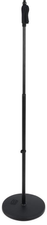 Gator Frameworks 12" Round Base Mic Stand, Height Adjustable (GFW-MIC-1201) | Adjust mic height smoothly with one hand while the weighted base and cable management keep your setup steady and clean. - style: 12" Weighted Base - Deluxe Height Adjust