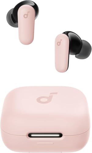 Soundcore P30i by Anker Noise Cancelling Earbuds, Hands-Free Viewing | Strong and Smart Noise Cancelling, Powerful Bass, 45H Playtime, 2-in-1 Case and Phone Stand, IP54, Bluetooth 5.4 - color: Pink