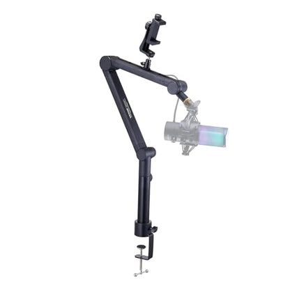VEVOR Microphone Boom Arm, Adjustable Mic Stand with Cable Management, Desk Mount Clamp, Detachable Extension Rod, 3/8" to 5/8" Adapter, for Recording Studio Streaming Gaming Blue Yeti SM7B Audio - style: Mic Boom Arm + Extension Rod