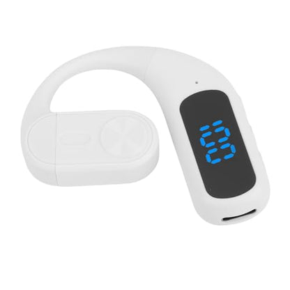 Zopsc Wireless Earpiece, Bluetooth Single Ear Hook Headset with Noise Canceling Mic, Digital Display, Hands Free Headset for Driving Office - color: White