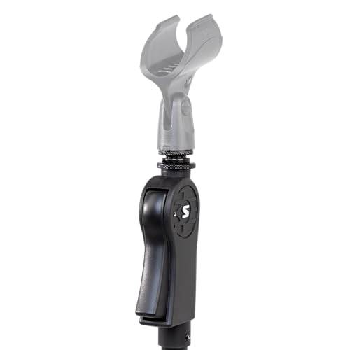 Shure by Gator Deluxe Tripod Mic Stand with Pistol Grip One-Handed Clutch; (SH-TRIPODSTANDDX) - style: Deluxe Clutch