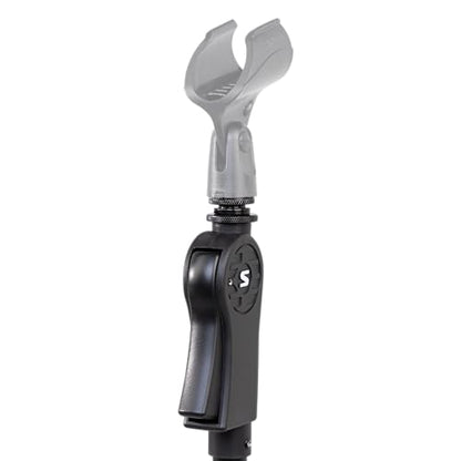Shure by Gator Deluxe Tripod Mic Stand with Pistol Grip One-Handed Clutch; (SH-TRIPODSTANDDX) - style: Deluxe Clutch