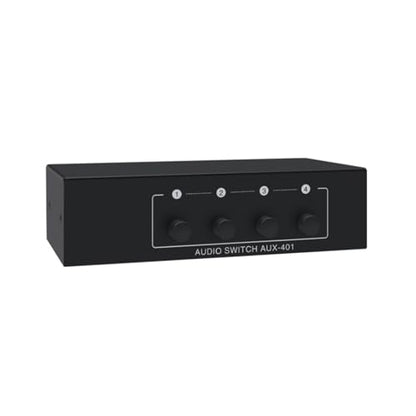 4-Way Stereo Audio Switcher Selector 3.5mm Aux + RCA L/R Audio Switch Box Bidirectional