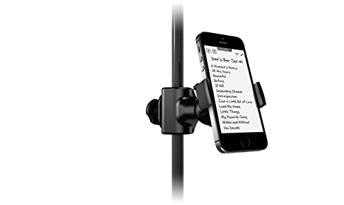 IK Multimedia iKlip Xpand Mini mic Stand Phone Holder, Compatible with iPhone & Android Smartphones 3.5" to 6", with Adjustable 360° Swivel - size: Phone