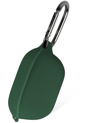 Geiomoo Silicone Case for JBL Vibe Buds 2, JBL Vibe Buds, Soft Flexible Scratch Resistant Protective Cover with Carabiner (Emerald Green) - color: Emerald Green