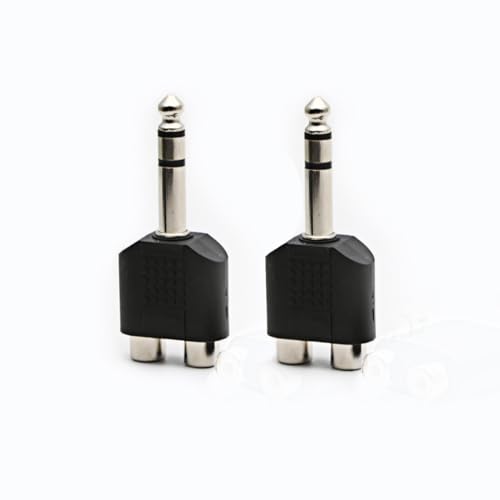 2pcs 1/4" 6.35mm/6.5mm Stereo Male to Dual RCA Female Adapter Stereo Male to Dual RCA Female Audio Adapter for Sound Equipment (Double Channel) - color: 3PCS 2RCA TO 6.35MM