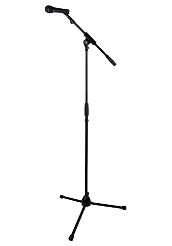 Gearlux Heavy-Duty Telescopic Boom Microphone Stand with Tripod Base and Adjustable Height up to 60 Inches - 1 Pack - color: 1-Pack, size: Tripod Base