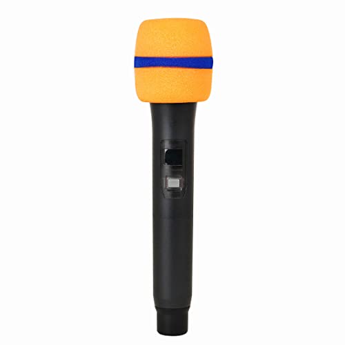 Alnicov 5 Pack Thick Handheld Microphone Windscreen Sponge Cover in Black,Blue,Orange,Yellow,Red