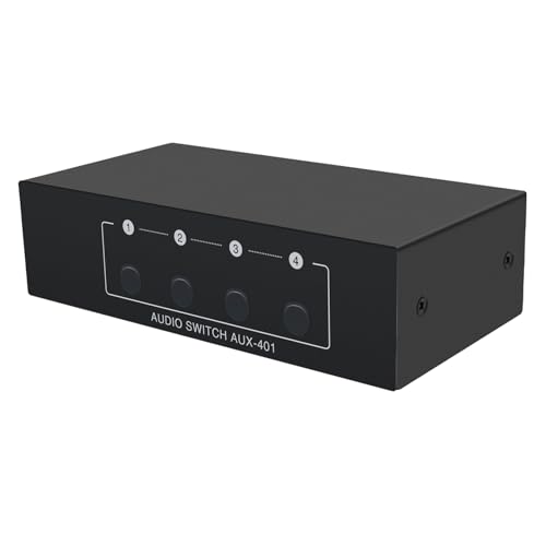 Channel Audiophiles Selectors Metal Frame Construction Lossless Sound RCAs 3.5mm Inputs Accessory Stereo Audiophiles Switcher Selectors - color: 4 channels