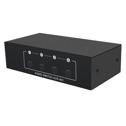Channel Audiophiles Selectors Metal Frame Construction Lossless Sound RCAs 3.5mm Inputs Accessory Stereo Audiophiles Switcher Selectors - color: 4 channels