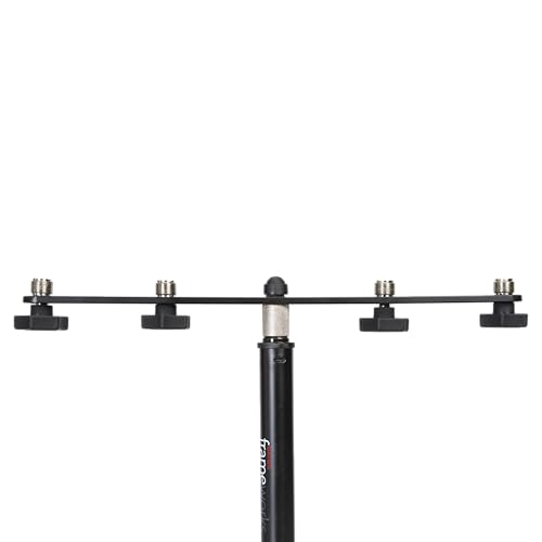 Gator Frameworks 1-to-4 Mic Mount Bar with Standard 5/8-Inch Thread Suitable for Most Microphone Stands Boom Arms (GFWMIC1TO4) - style: (4) Microphone Mounts