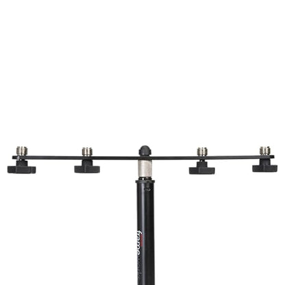 Gator Frameworks 1-to-4 Mic Mount Bar with Standard 5/8-Inch Thread Suitable for Most Microphone Stands Boom Arms (GFWMIC1TO4) - style: (4) Microphone Mounts