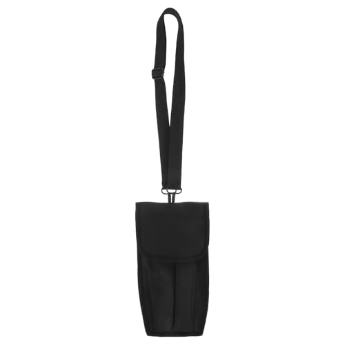 PartyKindom Microphone Shoulder Inner Padding Thick with Strap, Portable Carrying Case for Dual Handheld Microphones Black Storage Pouch Organization for Car Travel and Desktop