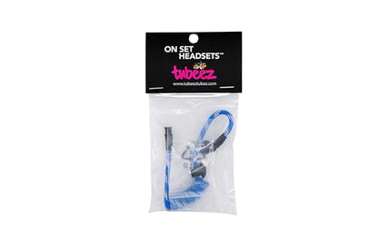 FilmPRO Surveillance Radio Earpiece with Mic, Dodger Blue | Durable 2-Pin Connector, Film & TV Production Use, Compatible with Walkie Talkies - color: Dodger Blue