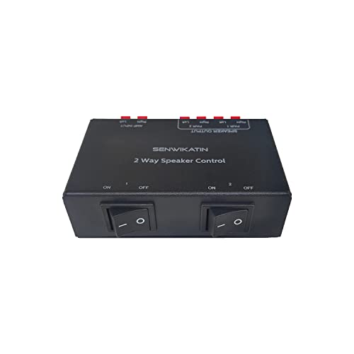 2-Way Speaker Selector, Passive 2 Zone Distribution Box 150W / Channel with Impedance Protection, Spring Clip Connectors