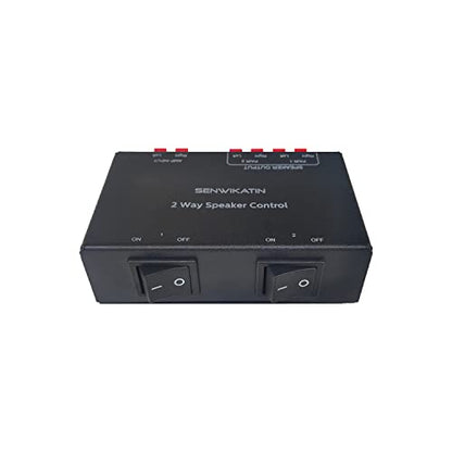 2-Way Speaker Selector, Passive 2 Zone Distribution Box 150W / Channel with Impedance Protection, Spring Clip Connectors