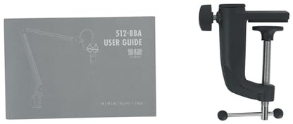 512 Audio by Warm Audio BBA Adjustable Microphone Boom Arm Mic Stand for Podcast, Streaming and Recording