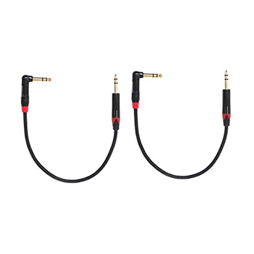 1/4 Inch TRS to 1/4 Inch TRS Right Angle Patch Cable, 6 Ft
