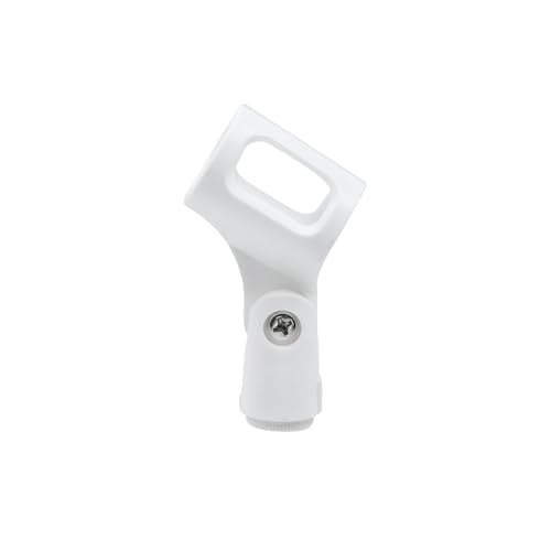 4Pcs Microphone Clip Rubber Flexible Mic Holder (White) | Handheld Wireless, Adjustable Angle, Inner Diameter Range 30-50mm - style: White, Square