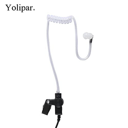 2-Pin 2-Wire Baofeng UV-5R Earpiece Surveillance Kit Compatible with BTECH Retc15/Retevis RT21 RT22 Kenwood Arcshell AR-5 Walkie Talkie Radio with Big PTT Mic Tansparent Acoustic Tube Headset - color: for Baofeng radio, size: 1 PCS