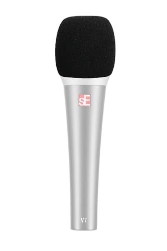 SE Electronics V2 SWITCH XLR Bundle: Dynamic Handheld Vocal Microphone with On/Off Switch, Supercardioid Capsule, WS07 External Windscreen for V Series Mics, Live Performance Speech, 2-items