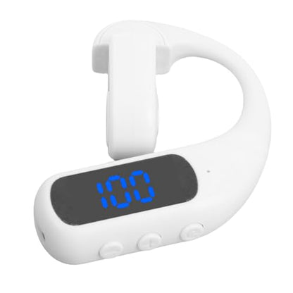 AMONIDA Bluetooth Headset, Single Ear Headset with Earhook Design, Noise Canceling Wireless Handsfree Earpiece for Trucker Driver Business (White) - color: White