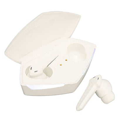 Septpenta Bluetooth Gaming Earbuds, Stereo 45Ms Ultra Low Latency BT 5.2 13mm Drivers Dual Mode Wireless Earphone, Two Illumianated Auto Pairing Deeper Bass Built in Mic for Laptop(White) - color: White