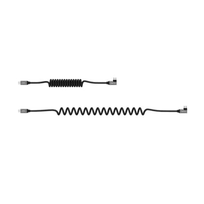 SmallRig USB C to USB C Coiled Data Cable (Straight to Angled), 240W PD 3.1 Fast Charging Cable, USB 2.0 Data Transfer, TPU Coiled Design, Aluminum Alloy Shell for iPhone, Laptops, Tablets & More-5730 - size: 240W / 1.15FT-4.92FT, style: Straight to Angle