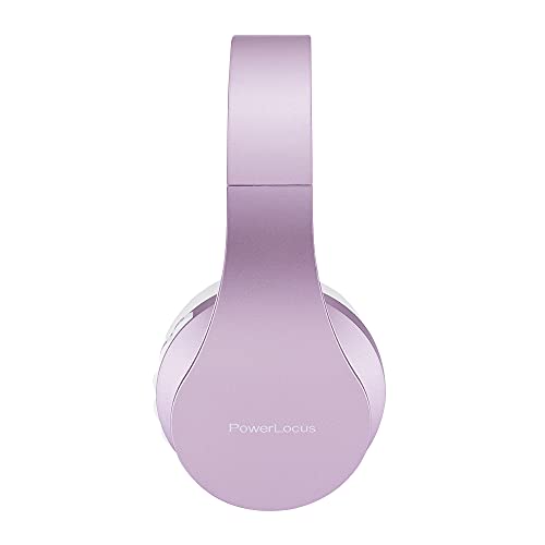 PowerLocus Wireless Bluetooth Over-Ear Stereo Foldable Headphones, Wired Headsets Rechargeable with Built-in Microphone for iPhone, Samsung, LG, iPad (Purple/White) - color: Purple/White