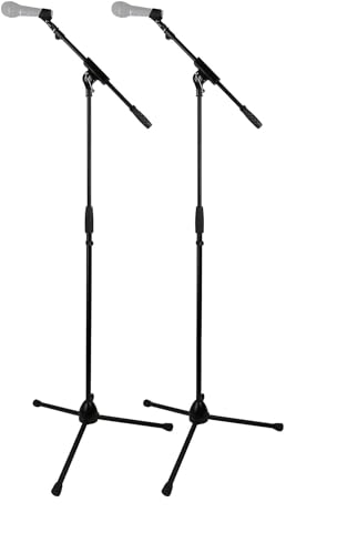 Gearlux Tripod Boom Microphone Stand with Tripod Base, Adjustable Height up to 60 Inches - 2-Pack - color: 2-Pack, size: Tripod Base