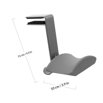 Headphone Holder and Headset Rack Desk Clamp Hook Under Desk Mount, Gray Sturdy Plastic Headphone Stand Hanger for Home and Office Storage