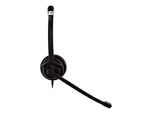 V7 Deluxe Mono Headset, USB, Boom Mic, Adjustable Headband for PC, Mac, Laptop Computer, Chromebook, Black