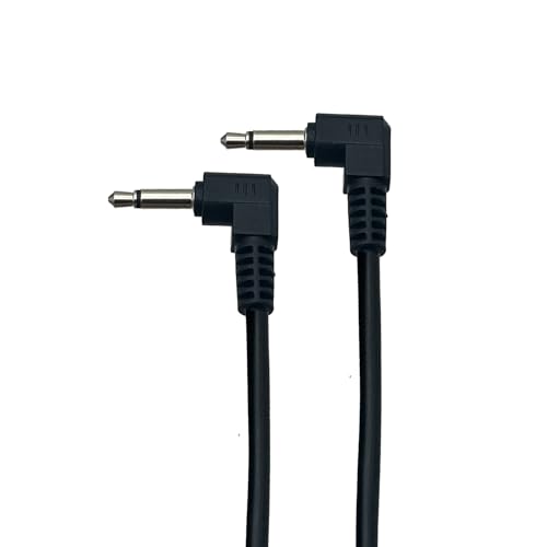 Angle 3.5mm Mono Cable Short 2Pack | 90 Degree Right Angle 1/8" Male TS Plug to 90 Degree Right Angle 3.5mm 1/8" Male Mono Jack Audio Cable